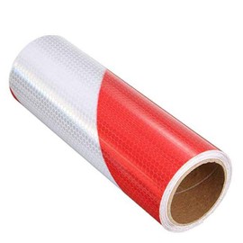 Alamor 5Cm/10Cm/20Cm Traffic Warning Safety Night Reflective Strips Red White Bias Tape Sticker