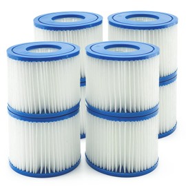 Denkmsd Filter Cartridges VI for Bestway Pool Filter, Filter Cartridge VI for Miami, Vegas, Monaco, Replacement Filter for Bestway Spa 58323 (Pack of 8)