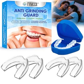Pack of 4 Night Grinding Splints - Tooth Splint Against Snoring & Teeth Grinding, Reformable Bite Splint, Easy Adjustable Mouth Guard Night, Comfortable Mouth Guard for Beginners