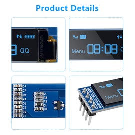 5pcs 0.91" OLED Display Module IIC I2C QIQIAZI IIC I2C Serial OLED Display 128x32 3.3V/5V for Arduino Blue