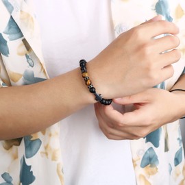 JoycuFF Cross Bracelet Dad Gifts from Daughter Son Mens Bracelets Tiger Eye Pulseras Para Hombres Christmas Fathers Day Birthday Gifts for Dad Thanksgiving Jesus Easter Prayer Gift for My Great Dad