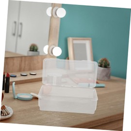 WOONEKY 2pcs Transparent Storage Box Set Organizer for Desktop Long Medium Sized Storage for Cosmetics Trinkets and Daily Essentials Stackable Design for Efficient Use and Easy Access