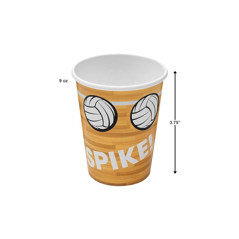 Fun Express Volleyball Party Paper Cups - 8 Pieces