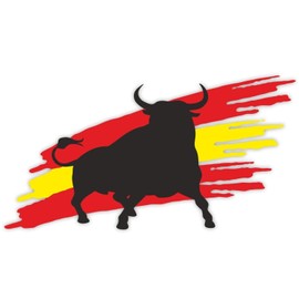 1 Sticker Bull Flag I kfz263 I 20 x 10.5 cm I El Toro I Car Sticker I Motorhome Notebook Laptop I Spain Espana Bulle I UV and Weatherproof