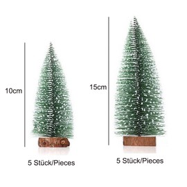 TheStriven 10 Pcs Artificial Frosted Sisal Trees Bottle Brush Trees with Wood Base Artificial Frosted Sisal Trees DIY Crafts Mini Pine Tree Christmas Miniature Ornaments for Xmas Home Tabletop Decor