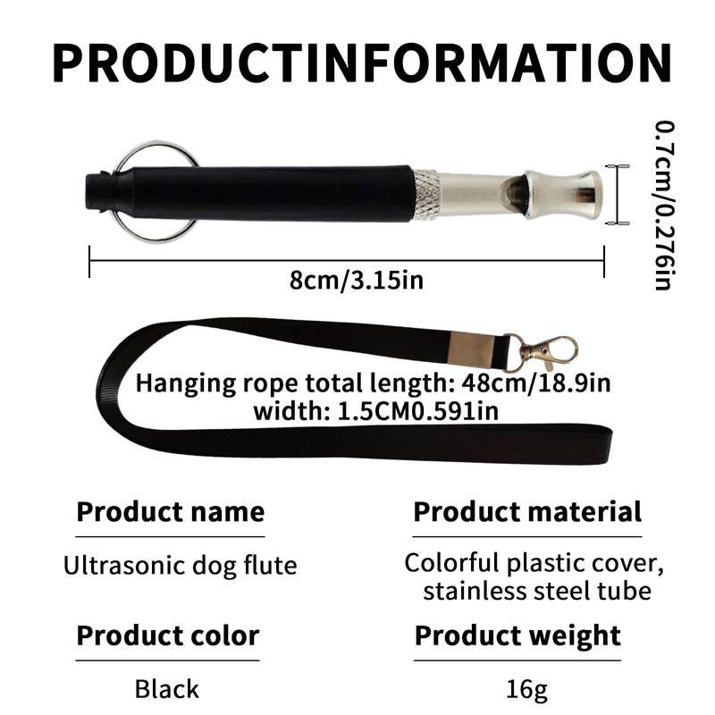Bailinks Professional Ultrasonic Dog Whistle Set–Adjustable Frequency for Effective Training