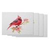 Moslion Red Bird Placemats Rustic Farm Animal Cardinal Wild Flowers