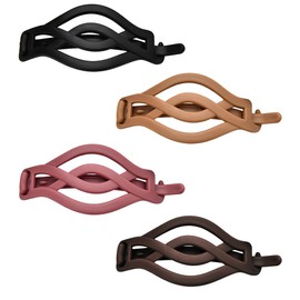 Twist Hair Clip Barrettes for Women French Flat Round Clips for Thick Thin Hair Accessories for Girls Frog Buckle Hair Clip for Girls Vintage French Barrette for Women Teens Birthday Gifts 4 Pcs