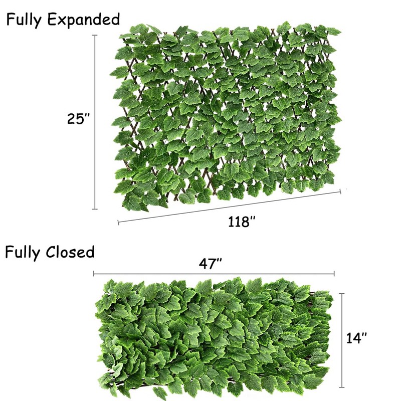 Expandable Faux Ivy Fence Privacy Screen Stretchable Artificial Hedge Single