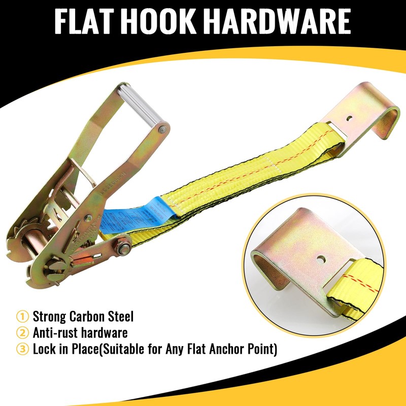 TLGREEN 4-Pack 2 in x 10 ft Car Tie-Down Straps,