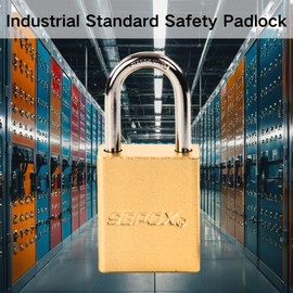 SEPOX® Ultra-Durable Outdoor Padlocks - Gold Aluminum, Keyed Alike, Long Shackle, Weather Proof, Heavy-Duty, Anti-Rust, for Marine, Gates, Sheds, Lockers, Pack of 12 Locks with Same Keys 36 Pcs