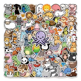Pack of 100 Animal Stickers Waterproof Vinyl Stickers Cute Sticker Set Aesthetic Graffiti Style Decals for Scrapbook Car Motorcycles Laptop Photo Album Luggage Bicycle Decoration