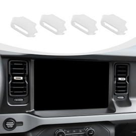 RAZPOY for Bronco Air Conditioning Outlet Adjustment Trim, 4PCS Central Control Air Outlet Vent Cover Compatible with 2021-2023 Ford Bronco Interior Accessories, White