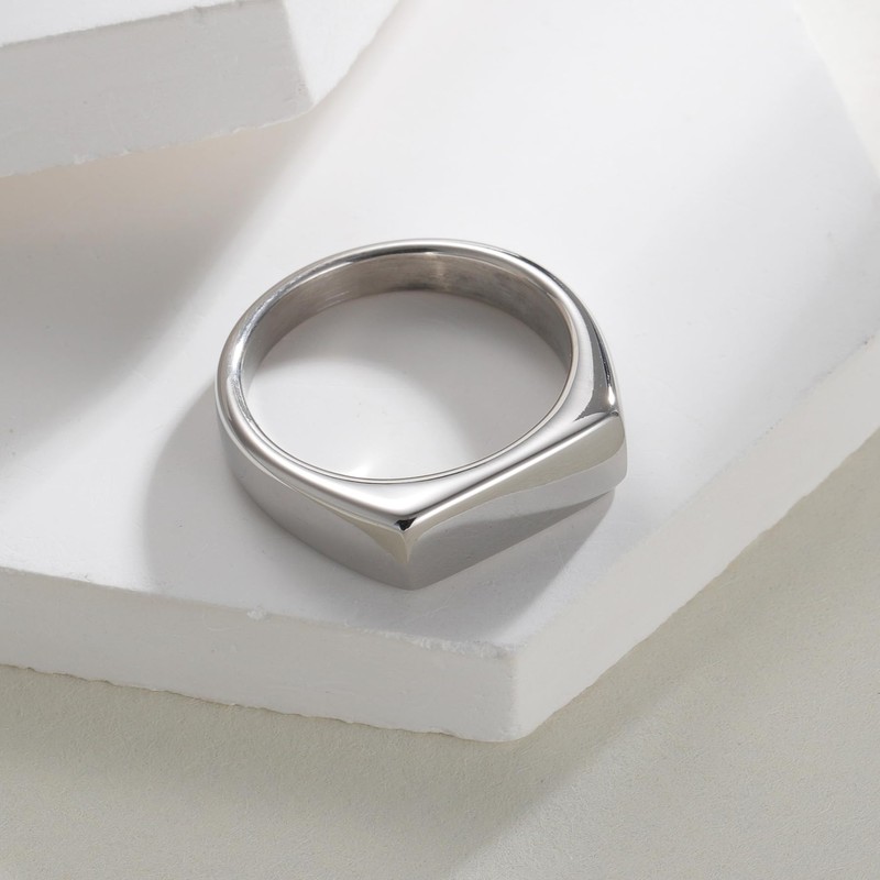 Udolfly Mens Signet Rings Stainless Steel Pinky Ring for Men