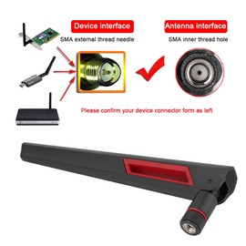 8dBi Antenna Router Antenna, 2.4GHz 5GHz Dual Band Routeur RP-SMA Male Antenna, Network Antenna for LAN/Router Adapter, for Antenna for PC