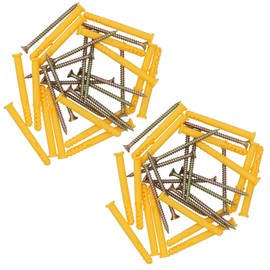 4 x 60mm Countersunk Screws and Wall Raw Plugs for Wood Concrete Brick 60pc