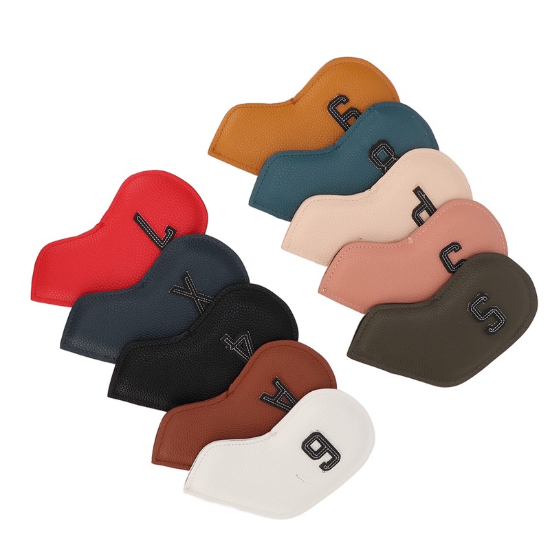 10PCS Golf Iron Head Cover Waterproof PU Numerical Golf Iron