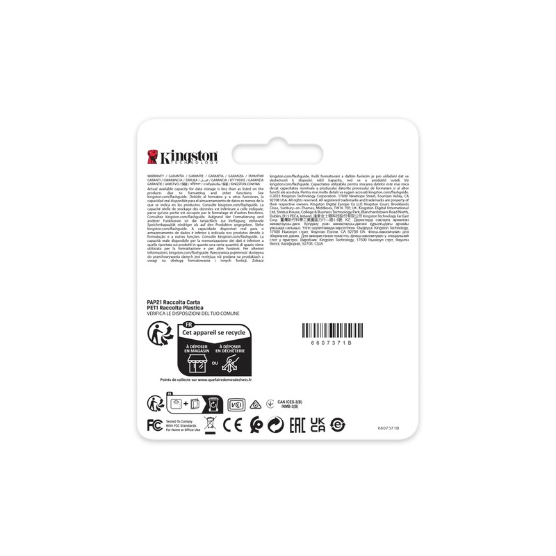 Kingston Tarjeta SD Industrial, Capacidad: 64GB, Clase 10, UHS-I, U3,