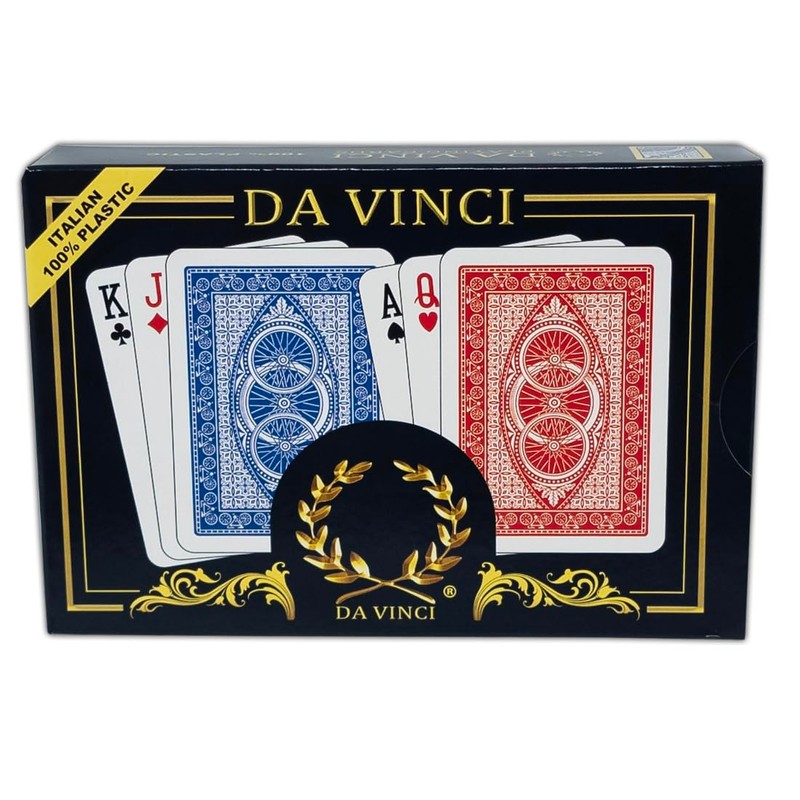 DA VINCI Ruote, Italian 100% Plastic Playing Cards, 2-Deck Poker