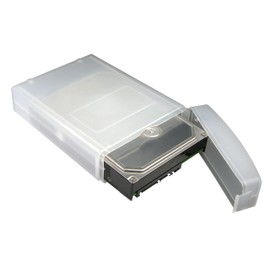ICY BOX IB-AC602a Plastic Protective Box for 3.5 Inch (8.9 cm) Hard Drives, Stackable (Transparent/Matt), Translucent, for 3.5 Inches
