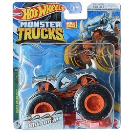 Hot Wheels Monster Trucks Rhinomite, Beast Bashers 7/7 Connect and Crash Car