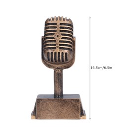 Microphone Trophies, Figurine Statue Music Award Trophy Synthetic Resin Decorative Microphone Tabletop Ornament for Home Singing Competition