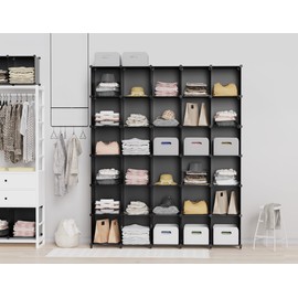 HOMIDEC Closet Organizers and Storage, 9 Cube Storage Organizer, Portable Closet Organizer Cubes Shelves for Clothes, Bedroom, Kids Room, Bathroom, Wardrobe, Garment Racks, Black