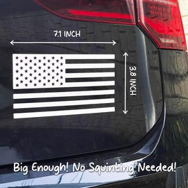 GRITKULTURE Matte Subdued American Flag Decal Stickers 2 Pack for Cars, Trucks, Hard Hats, Laptops, Tumblers, and Window Police Military Tactical US Flag (Matte White)