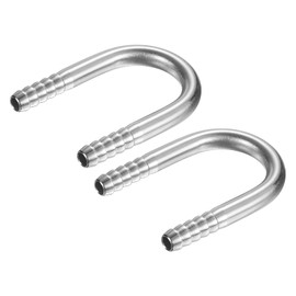 PATIKIL 5/16インチ（8mm）x 5/16インチ（8mm）ホースバーブ継手304ステンレス鋼製U字形ジョイントコネクタバーブ継手メタルスプライサー2個