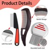 4-Piece Dandruff Comb Set, Stainless Steel Fine Tooth Lice Comb,