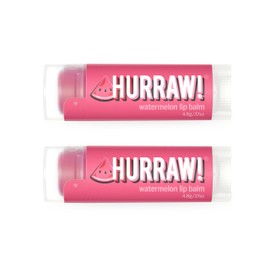 HURRAW Bálsamo Labial De Sandía (Paquete De 2) Orgánico, Vegano Certificado, Sin Crueldad Animal Ni Gluten. Ingredientes Naturales Sin Omg. Sin...    