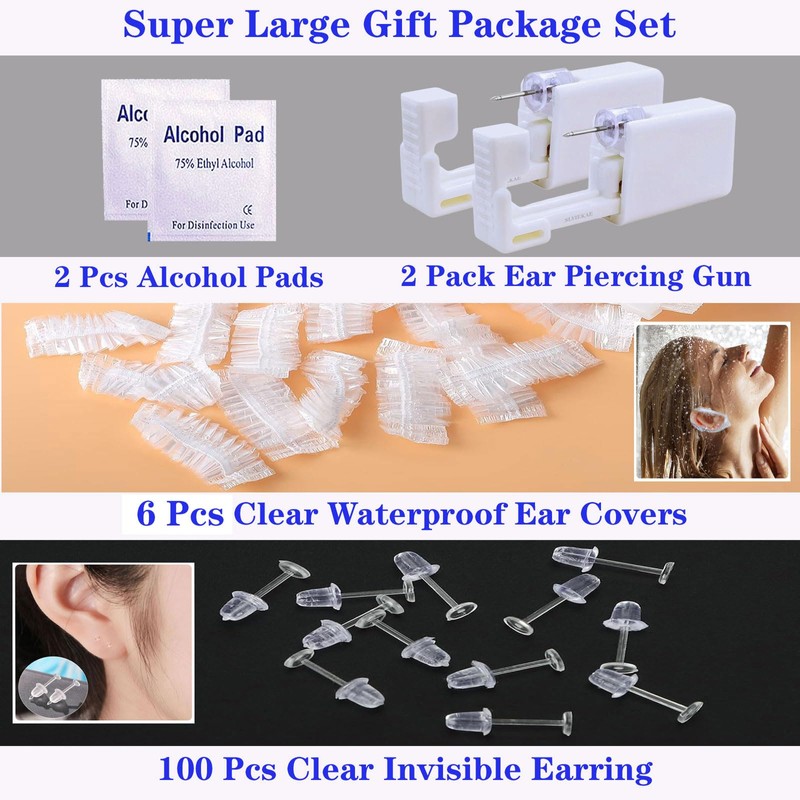 112 Pcs Ear Piercing Kits, Disposable Piercing Kit No Pain