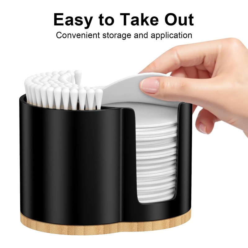 PENGARO Cotton Pad and Swab Holder, Q tip Holder Round