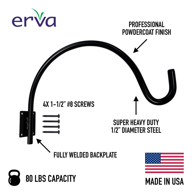 Erva Heavy Duty Steel Wall Hanger, 80 lbs Capacity, 12