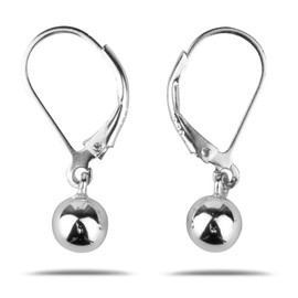 Sterling Silver Ball Earrings 6mm Leverback - 100% Hypoallergenic - Allergy Free