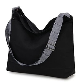 VX VONXURY Crossbody Bag for Women,Large Zip Canvas Hobo Bag with Adjustable Strap Reusable Grocery Bags for School Travel Teen Girls