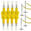 4PCS Yellow Velvet Rope – 5FT VIP Rope Barrier with