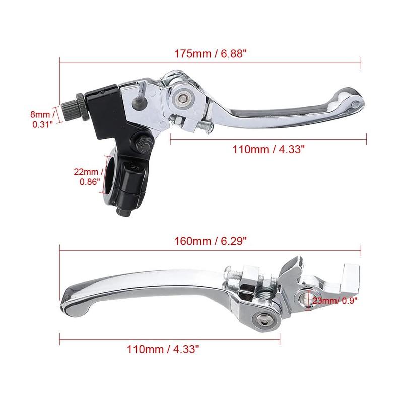 Ungfu Mall 1 Pair 7/8inch 22mm Handlebar Clutch Brake Folding