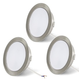 URing Set of 3 LED Recessed Spotlights 12 V Dimmable 3.5 W 4000 K Neutral White LED Flat 12 V 300 LM Bore Hole 55-58 mm and 15 mm Flat Furniture Recessed Light LED Recessed Spotlights for Motorhome