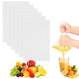 Nut Milk Bags, Pack of 5 Nut Milk Bags, Organic Washable, 17.5 x 33 cm, Straining Cloth, Reusable, Finely Woven Straining Cloth, Nylon Filter Bags with Drawstring for Nut Milk, Cheese, Coffee, Yoghurt