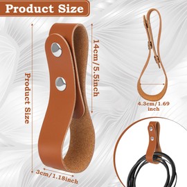 Leather Whip Holster, Coolrunner Soft Handmade Belt Whip Holder Bullwhip Whip Loop, Snap Closure Whip Holster for Lasso Rope & Whips Pastoral Tools