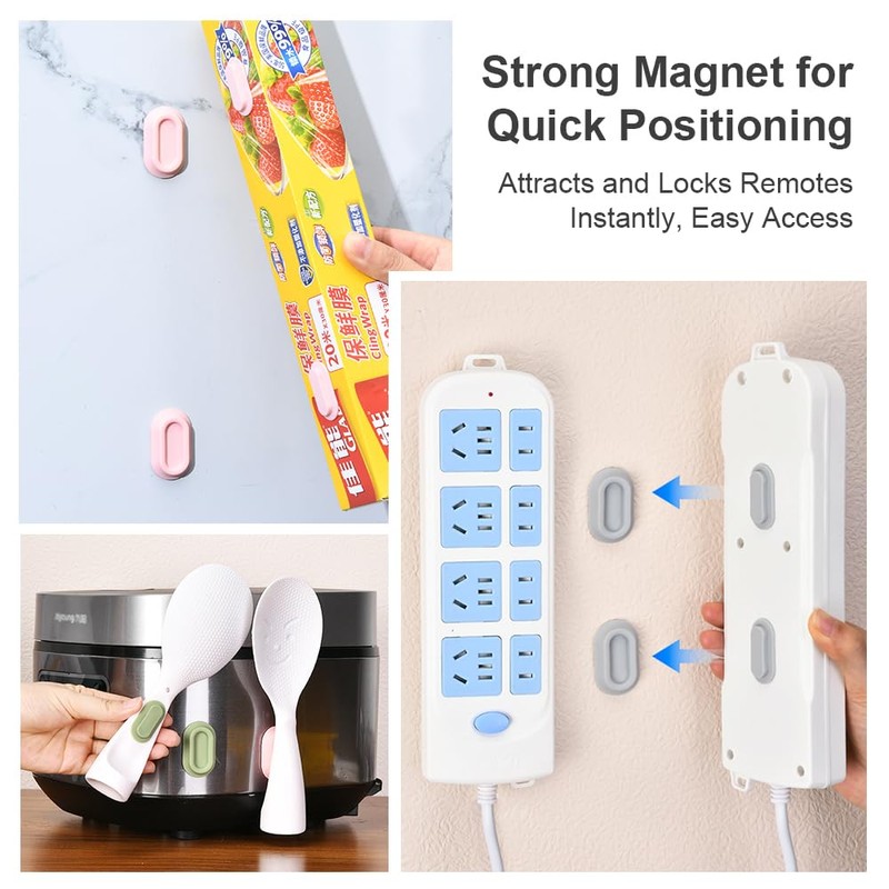 WALLFID Silicone Magnetic Remote Control Holder,2 Pack - Curved Remote