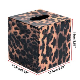 S Forever Home Decor Cube Tissue Box Holders PU Leather Square Tissue Box Cover (Gold Lightning)