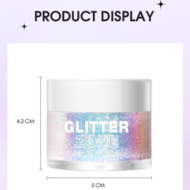 EnMart Holographic Body Glitter Gel, Glitter Gel Eyeshadow, Face Liquid Shimmer Gel Kit, Glitter Nail Sequins Iridescent Flakes for Face Eye Hair Body Lip Festival Makeup Nail Art 4 Colors