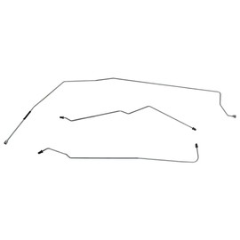 Inline Tube Compatible with 2000-05 Buick Century Rear Drum w/ABS 3/16" Rear Axle Brake Line Kit 3pc, Stainless