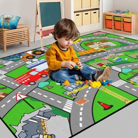 OGPJKEQR Car Rug for Kids - Green, 2'5''4''