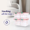 HOMZ 4-Pack Holiday Tote, Clear Plastic Storage Bins w/ Lids