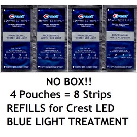 CREST Professional White Whitestrips LED Blue Light REFILL Strips No-Slip NO BOX