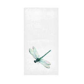 OTVEE - Hermosas toallas de mano de poliéster con libélula verde volador, 76 x 38 cm, para decoración del baño del hogar, hotel