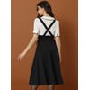 Allegra K Women's Suspender Skirt, Brace Skirt, Midi Length, High
